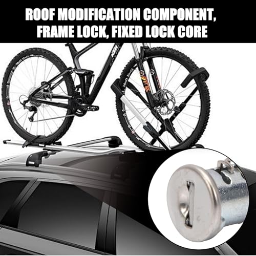 AXVRAV 4 Stück Schlosskerne für Thule, Dachgepäckträger Sicherheitsschloss Silber Schlosskerne, Thule Auto Gepäckträgersystem Schließzylinder, 4 Schließzylinder, 4 Schlüssel und 1 Kontrollschlüssel