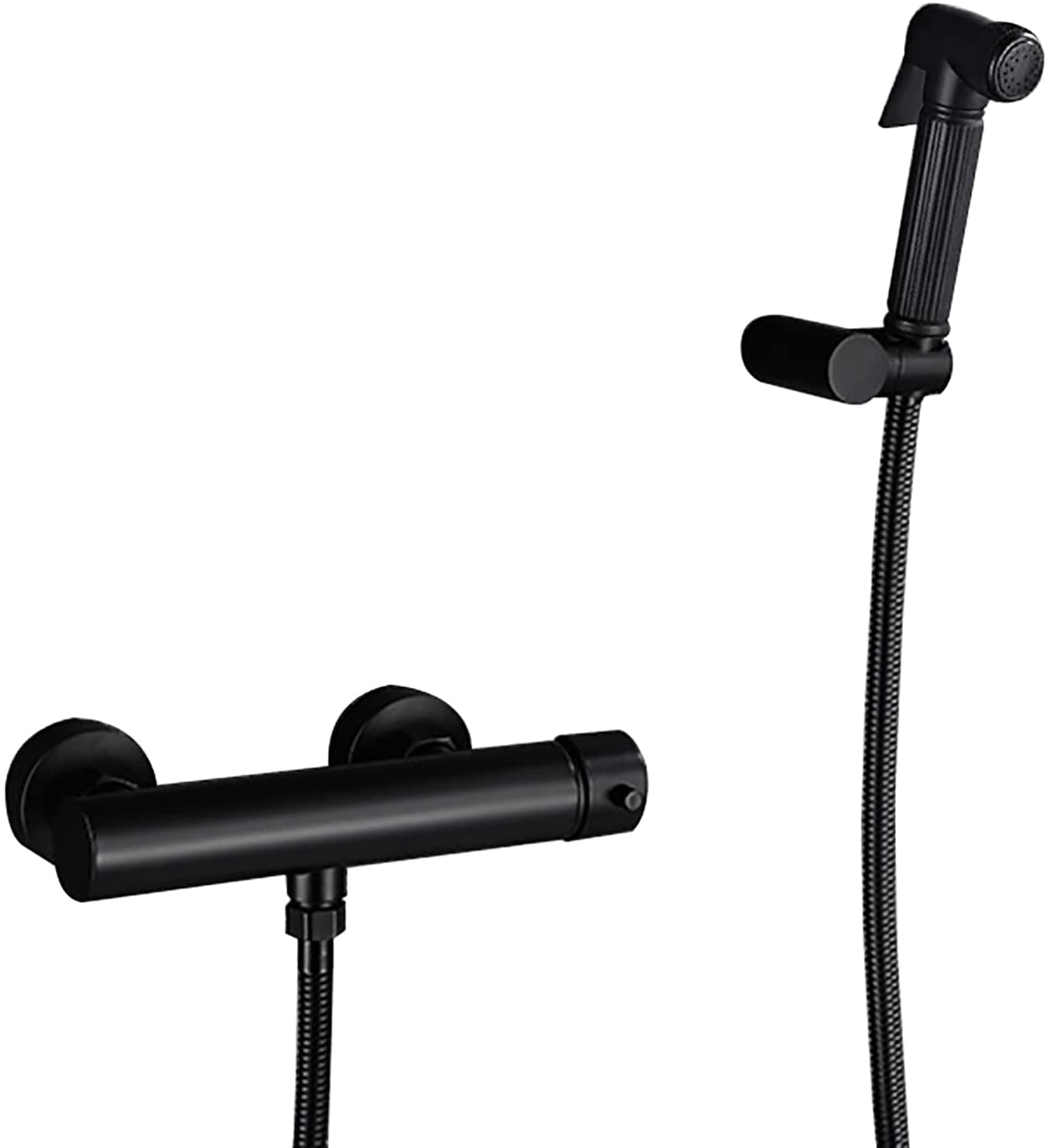 Pulvérisateur de bidet mural noir et kit douchette WC en laiton pour couches lavables