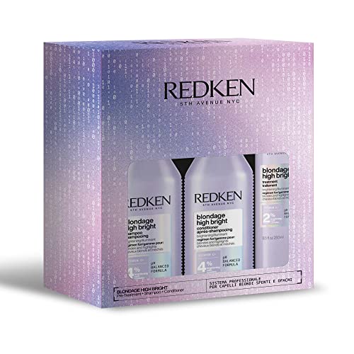 REDKEN Blondage High Bright Kit Pre-Treatment + Shampoo + Conditioner per capelli biondi spenti