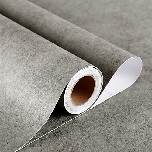 Stickyart 24"X160" Peel And Stick Countertops Thick Grey Contact Paper Textured Concrete Countertop Paper Self Adhesive Removable Cement Contact Paper For Kitchen Backsplash Industrial Contact Paper #TOP14