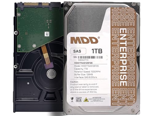 Image of MDD MAXDIGITALDATA 1TB 7200RPM 128MB Cache SAS 6Gb /s 3.5inch Internal Enterprise Hard Drive (MD1TSAS12872E) - [ NOT A SATA HDD ]