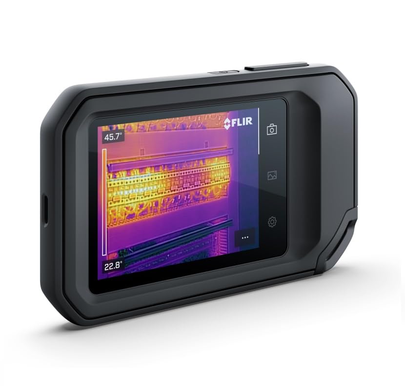 Image of Flir C8 Compact Thermal Imaging Camera, 320x240 MSX, Ignite Cloud | 76,800 pixels, 35 deg HFOV, MSX, Ignite cloud, building /electrical /HVAC, lanyard, USB, pouch