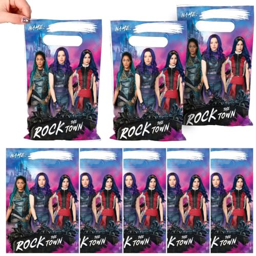 Image of Fun & Adorable Disney Descendants 3 Multicolor Folded Loot Bag - 9 inch x 6.5 inch (Pack of 8) - Great Party Bags For Kids Themed Parties & Events