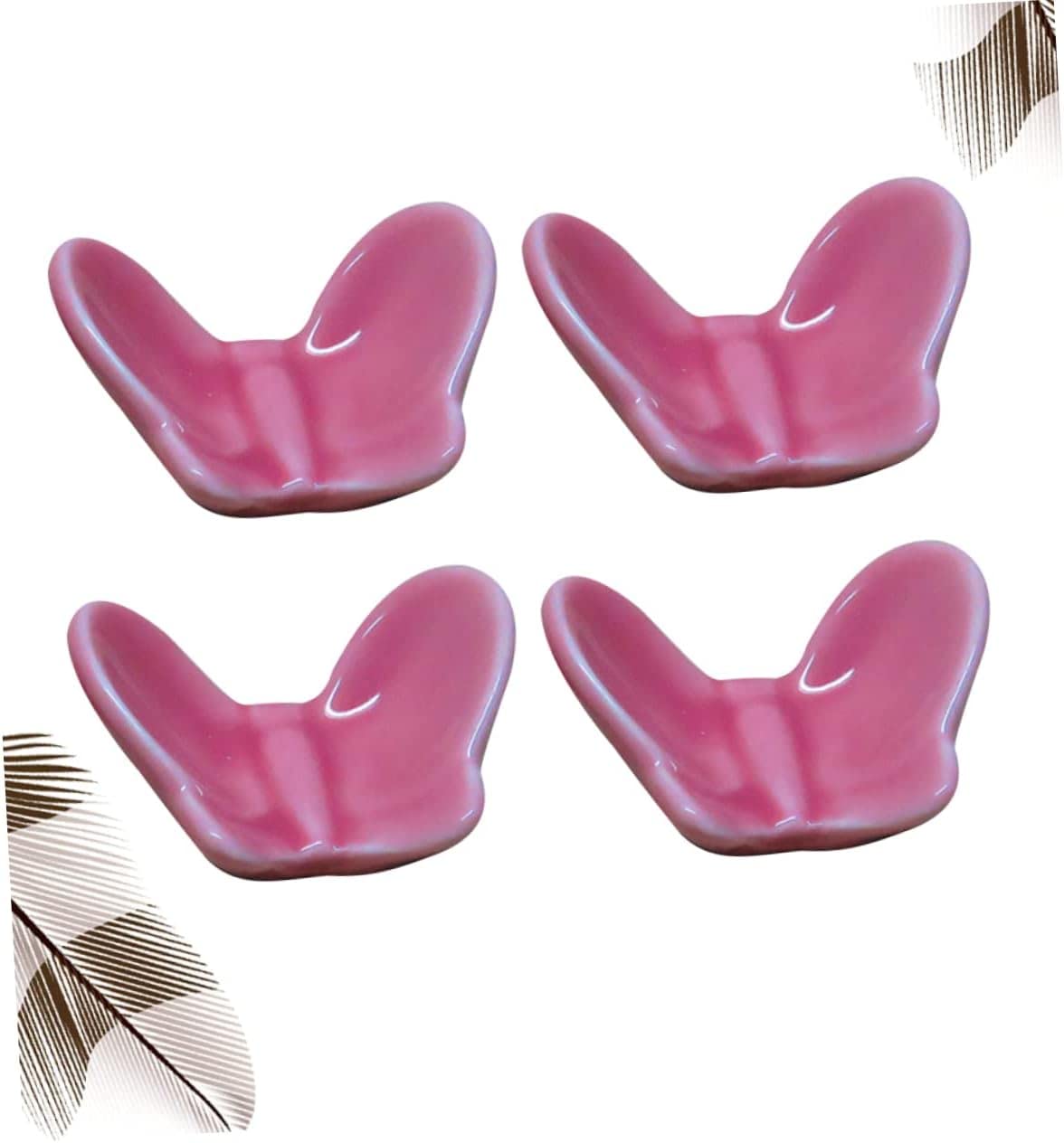 MRKU Repose-Baguettes, Support pour Baguettes de Restaurant, Lot de 4, Rose, Coussin de Bureau