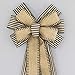 Burlap Black Natural Stripe Wreath Bow