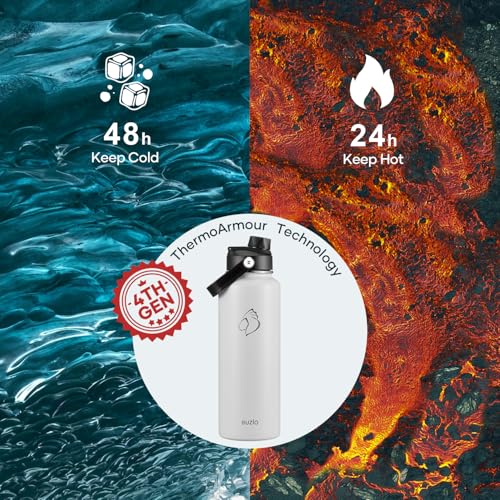 Image of BUZIO Triple Wall Vacuum Water Bottle with Dust-Proof Straw & Spout Lids