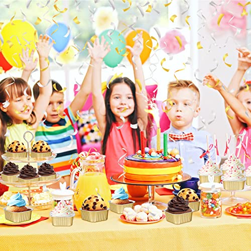 200 Pcs 5 Oz Aluminum Foil Baking Cups With Lids 150 Ml Foil Cupcake Containers Disposable Ramekins Mini Creme Brulee Pudding Cups Square Muffin Liners Flan Cups For Wedding Christmas Birthday Party #TOP5