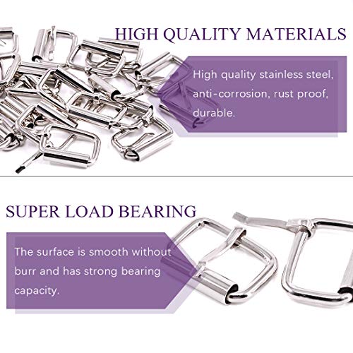 Swpeet 60Pcs 1 Inch / 25Mm Sliver Heavy Duty Multi-Purpose Metal Roller Buckles Metal Rings For Belts Hardware Bags Ring Hand Diy Accessories Keychains Belts And Dog Leash (Metal Roller Buckles, Sliver) #TOP2