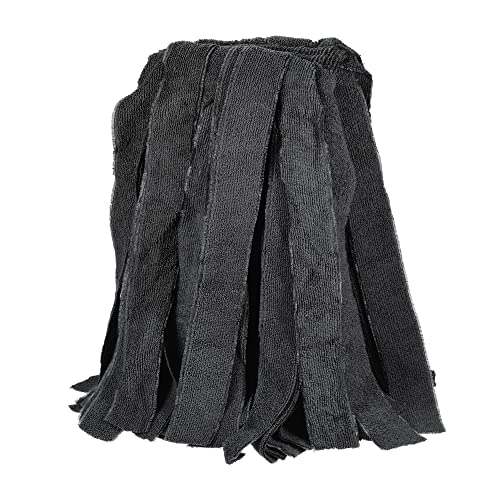 Image of MECCANIXITY Commercial Mop Heads Replacement 35x16cm Polyester Fiber for Wet /Dry Mop Floor Cleaning Pads, Black