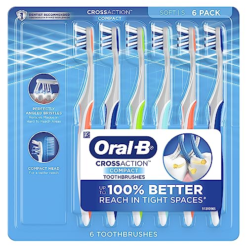 Image of Oral-B CrossAction Compact Toothbrush, Soft, 6 Count