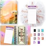 SOUL MAMA Budget Binder with Zipper Envelopes - Unicorn Money Organizer for Cash, A6 Binder Cash Envelopes for Budgeting, Money Saving Binder with Rose Gold Pre-Printed Stickers