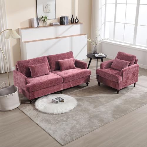 Sillón Plegable Chenille Rojo miniatura 6