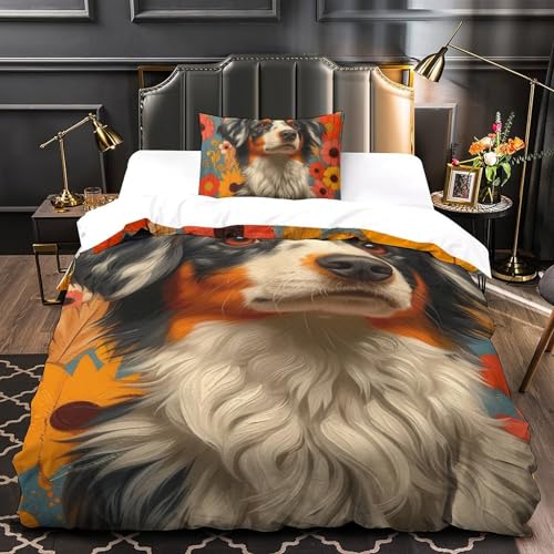 Housse de couette Chien Berger Allemand 135x200 microfibre