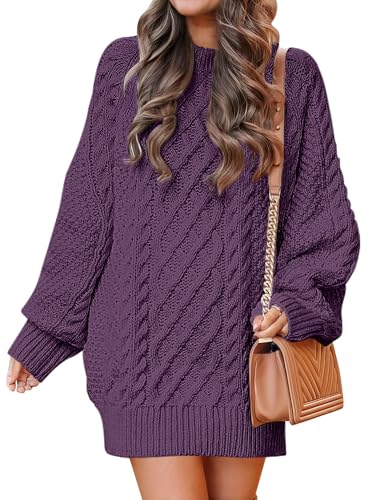 ANRABESS Womens Sweater Dress Oversized Cable Knit...