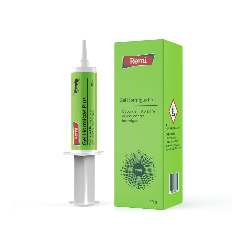 Remi Hogar Gel Hormigas Plus | Gel Insecticida Antihormigas en Jeringa | Cebo Insecticida Listo para Usar | Elimina Hormigas y el Hormiguero | Uso Interior | Alta Eficacia | Uso Doméstico