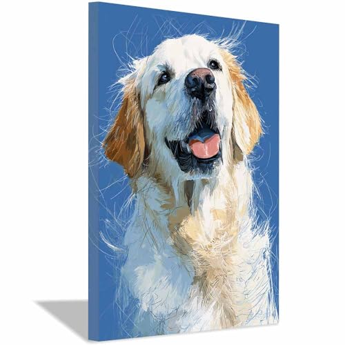 Poster chien HUYEEI cadre inclus pour embellir un mur vide salon