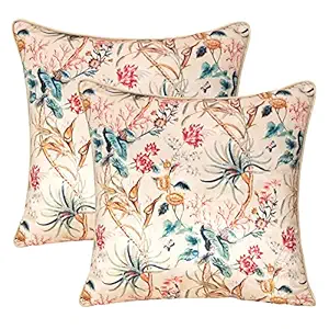 PELF Velvet Cushions Cover Square Pillow Cover Decorative Hand Made Pillowcases Throw Cover for Sofa Bedroom Livingroom Chair with Zipper Closer Set of 2 (16