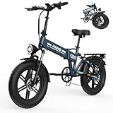 HiQiS Bicicleta Electrica Adultos, 20' × 4.0' Fat Tire, Batería de 48V 17.5Ah, Bici Electrica con LCD Pantalla, Ebike MTB 7 Velocidades, Doble Suspensión, Ebike Todo Terreno