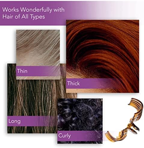 Byutish Hair Claw Clips for Thick Hair - 6 Pcs Hair Clips Women 4.3 Inch Anti-Slip, ABS Plastic, Strong Grip Glossy and Matte Colors Hair Claw for Straight, Curly & Wavy Hair Volumes & Lengths