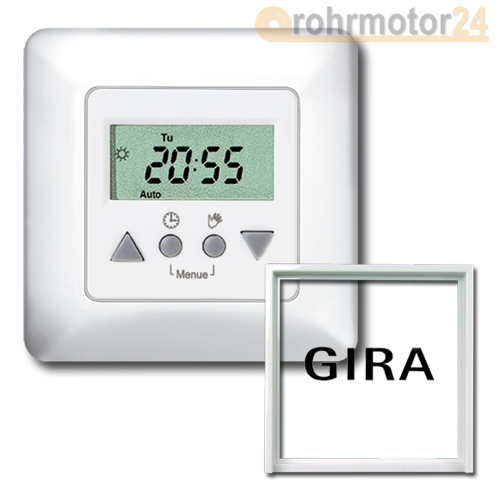 Vestamatic Rolladen Jalousie Zeitschaltuhr Time Control 01813330 incl. Gira Zwischenrahmen nach Wahl! (Gira System 55/Standard 55)