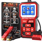KONNWEI KW681 Auto walizka diagnostyczna 2 w 1, czytnik diagnostyczny OBD2 z testerem akumulatora samochodowego 6V/12 V, test akumulatora CCA/SOH/SOC, kompatybilny z pojazdami benzynowymi