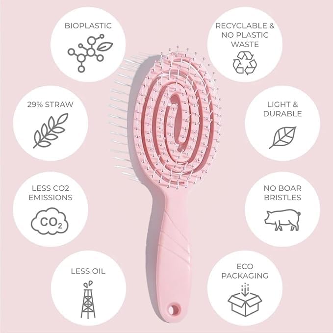 Image of Vented Hair Brush for Blow Drying - Detangling Brush for Wet & Dry Hair, Flexible Scalp Massage Comb for Curly, Straight, Thick or Thin Hair - Anti-Frizz, Quick Dry, Lightweight