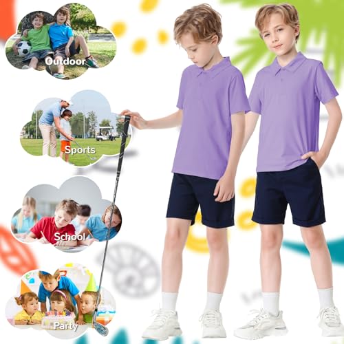 Image of Dreammonkey Toddler to Youth Stain Resistant Polo Shirts Kids Collared Golf T-Shirt School Uniform for Boys and Girls