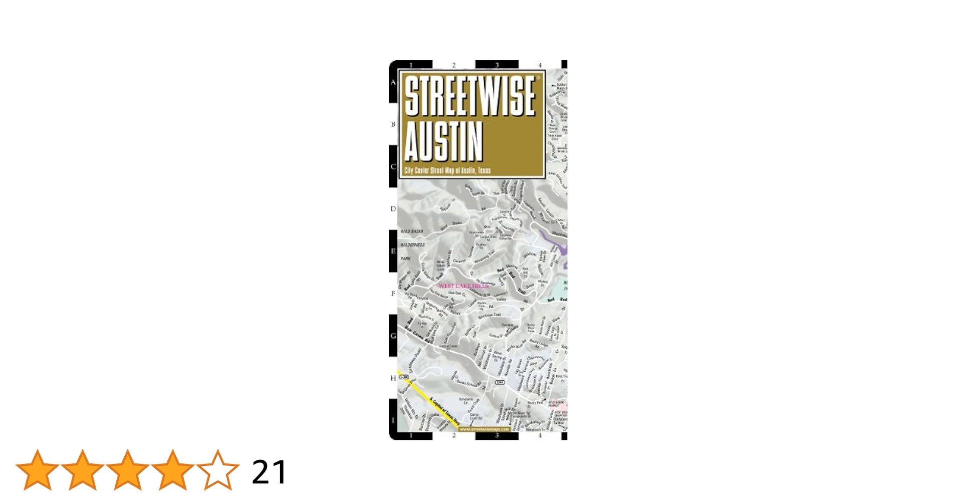 Streetwise Austin Map - Laminated City Center Street Map of
