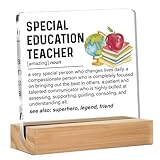Teacher Gifts for Women Men, Special Education Teacher Gifts, Special Education Clear Acrylic Desk Decorative Sign for Home Office, 4 x 4 Inches