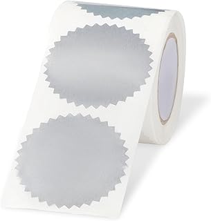 250Pcs Book Embosser Stickers Embosser Stickers Embossing Sticker Notary Seal Silver Foil Blank Sticker for Package Wedding Envelope Graduation Certificate Wafer Seals