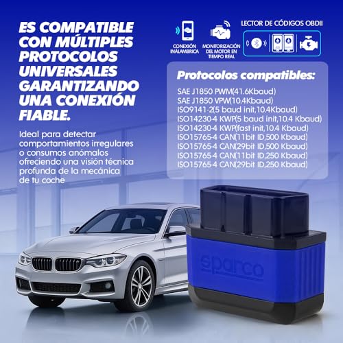 Scanner OBD2 Bluetooth 5.2 Sparco para Diagnóstico de Coche en iOS y Android 5