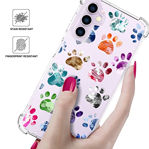 Endiy Samsung Galaxy S23+ Plus Case Cute Dogs Paws For Women Girls Girly Designer Phone Case Clear With Design,Case Compatible With Samsung Galaxy S23+ Plus Case Transparent Dogs Paws #TOP4