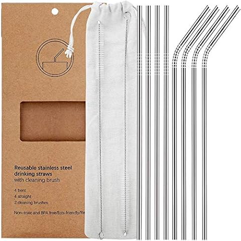 Yihong Reusable Metal Straws, Set of 8 Cover