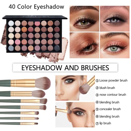 Makeup-Kit-for-Women-Full-Kit-Teens-Makeup-Set-Eyeshadow-Palette-Lip-Gloss-Lipstick-Makeup-Brush-Foundation-Concealer-Mascara-Powder-Puff-Makeup-Bag-Makeup-Set-for-Women-Girls-Teens-Gift