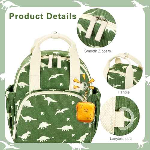 Image of Bluboon Toddler Backpack for Girls Boys 2-4 Cute 12 inch Preschool Kindergarten Backpacks Kids Daycare Bags School Travel (Dinosaur Green Corduroy, Age 2-4 (12 inch H not Fit A4 Folder))