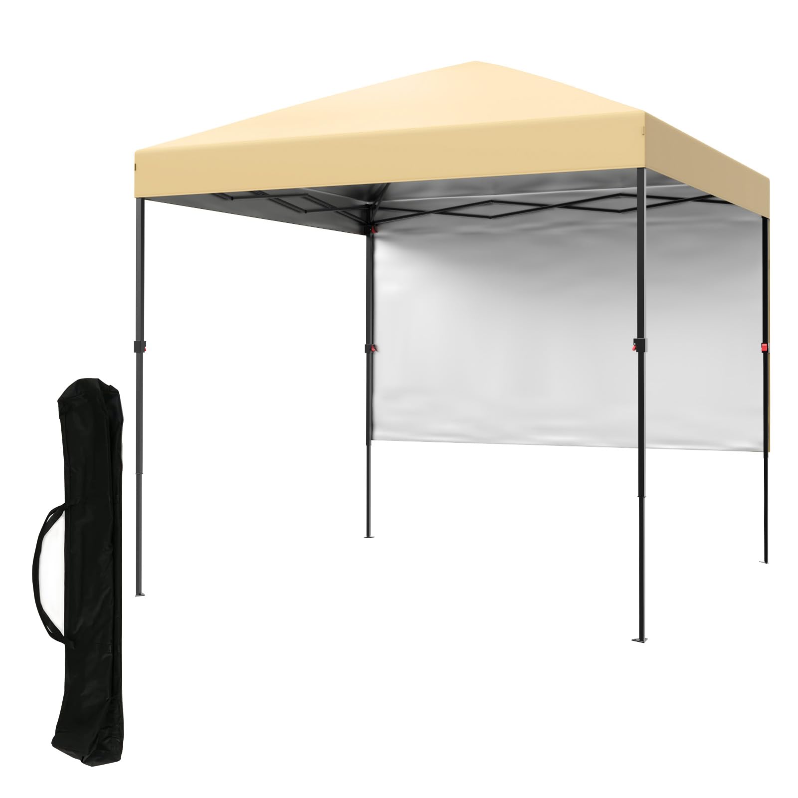 Pop Up Gazebo 1.8m x 1.8m, Heavy Duty Waterproof Garden Gazebo with Side Panel & Sandbags, Outdoor Canopy Tent Instant Sun Shelter, Event Shelter for Camping, Patio, Backyard BBQ (Slant Legs) - A