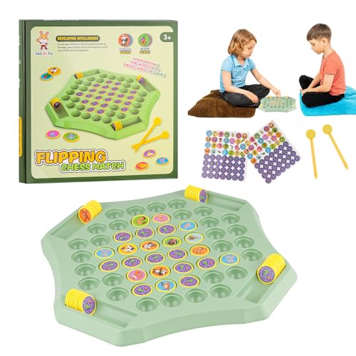 STEFUEWILL17 - Flip Memory Chess - Tier Gedächtnis Schach Flip, Memory Spiel Gedächtnistraining Kinder, Chess Board Game, Spiele Brettspiel, Geschenkidee für Kinder und Familie (Tiere) - -20%