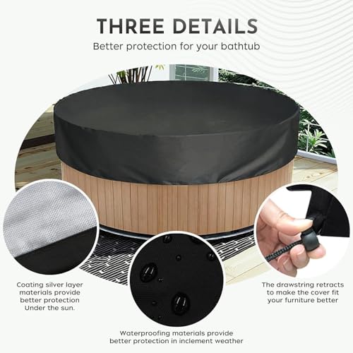 Cubierta redonda impermeable para jacuzzi 75''Dx12''H miniatura 4