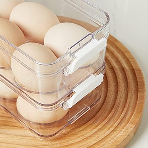 YOHA Clear Deviled Egg Tray Carrier with Lid 12 Grids Egg Holder Case Refrigerator Egg Container Deviled Egg Platter Stackable Egg Tray Camping Picnic Travel Portable Egg Storage Container,Clear-12