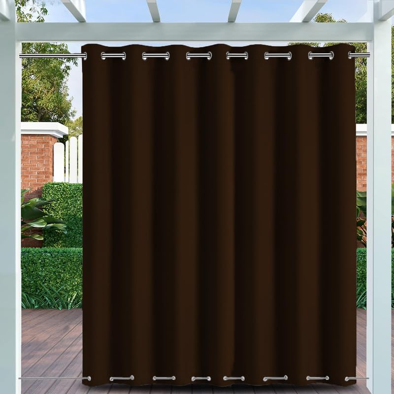 Tende impermeabili per esterni, con occhielli, protezione UV, per gazebo e patio, 1 pezzo, 264 x 275 cm, resistenti alle intemperie, colore: marrone