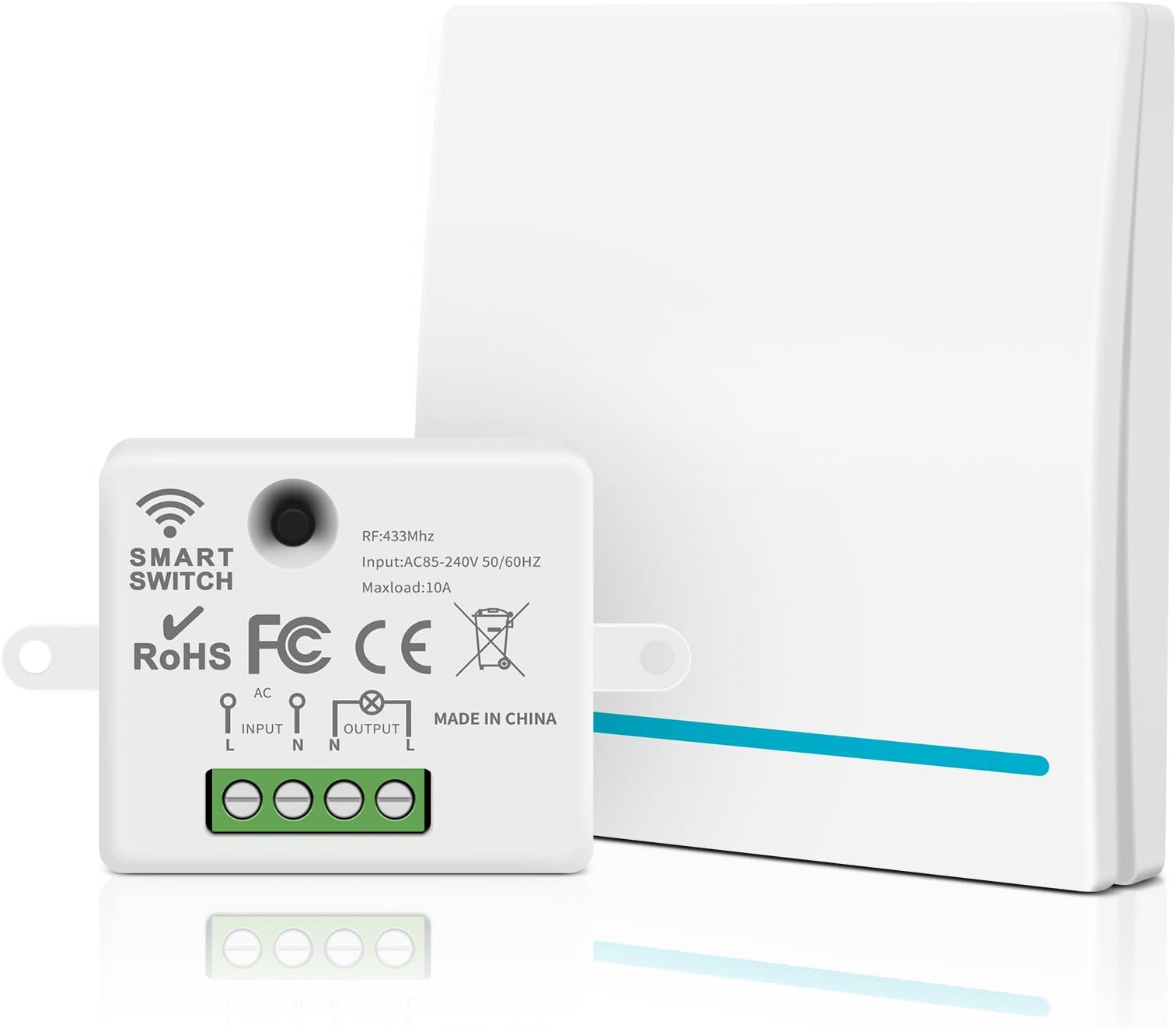 Kit Interrupteur Sans Fil, Interrupteur Auto-générateur Mobile Relais 220v Recepteur Rf Emetteur Radio Telecommande 100 Metre Controle De Portee Pour Les Lumieres 1 Interrupteur 1 Recepteur 85641760