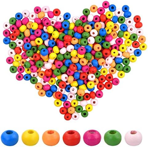 500 Perles En Bois Rouge 10mm – Rondes Avec Trou, Pour DIY, Décorations Noël, Bijoux Artisanaux
