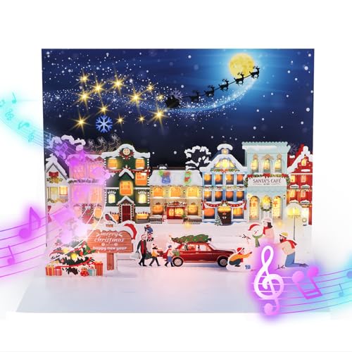 APOTODITO Weihnachtskarte mit Musik, Pop Up Christmas Card with...
