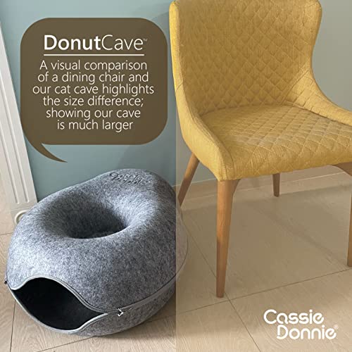Cassiedonnie Premium Cat Bed Cave Tunnel Hiding Places For Indoor Cats (Large) Houses & Condos. Washable 100% Nontoxic Eco-Friendly. Spacious For 2 Cats #TOP1