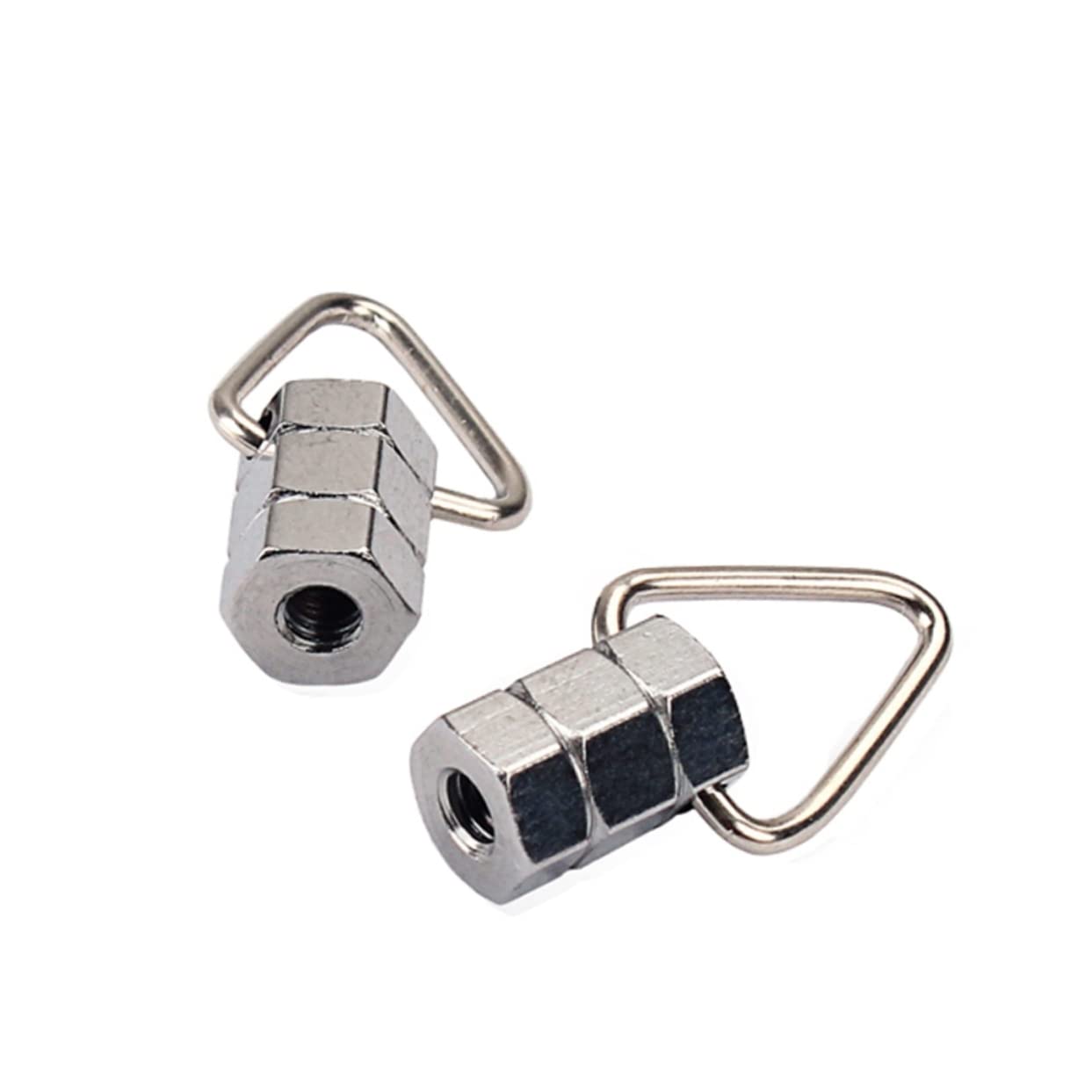 Yardwe Banjo Strap Lock Button Banjo Strap Clip Banjo Hardware Metal Banjo Strap Locks for Secure Fit Silver Finish 2 Pack