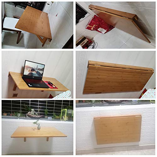 Bureau d'ordinateur pliant mural en bois pour optimiser une petite cuisine