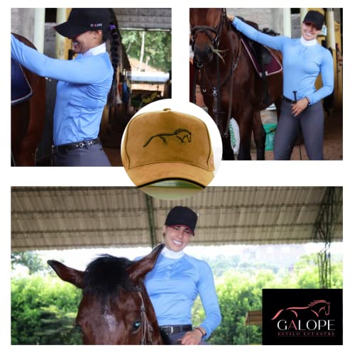 Galope Premium Cap Unisex Adjustable For Men Women Sports Outdoor Equestrian Sportswear (Brown) #TOP1