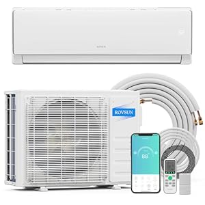 ROVSUN 11500 BTU Wifi Enabled Mini Split Air Conditioner & Heater, 17 SEER2 115V Inverter Ductless Wall AC Unit with Pre-Charged Condenser, Heat Pump & Installation Kit