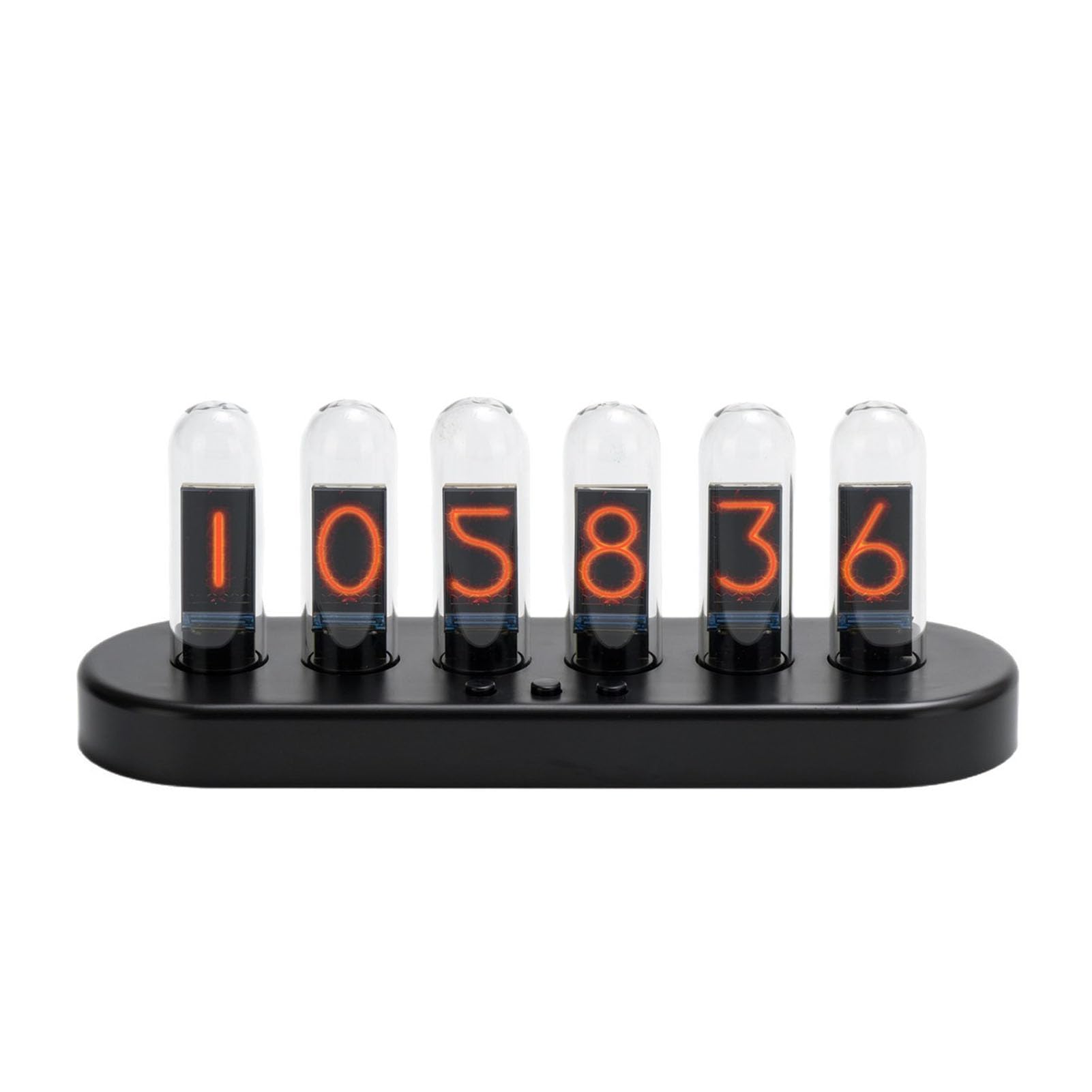 Keenso Glow Tube Clock Reloj Despertador Digital Retro con Iluminación RGB, Fondos Personalizables para Dormitorios, Pantalla IPS de 0,96"