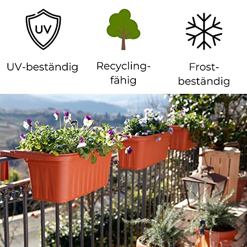 Blumenkasten mit Wasserspeicher von Bama für Geländer